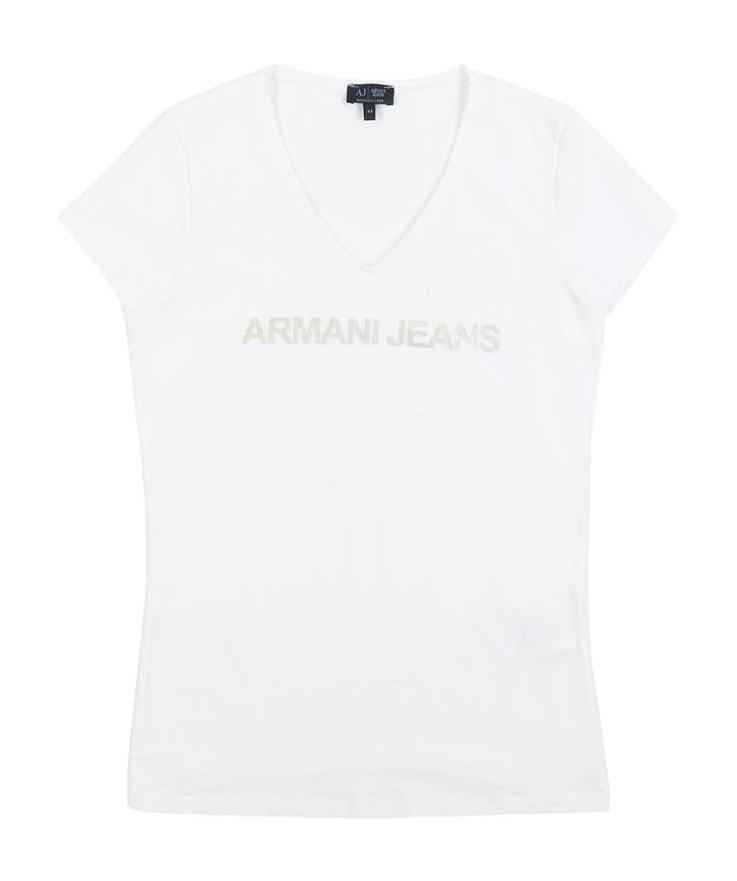 Armani Jeans V-collar Logo T-shirt In White
