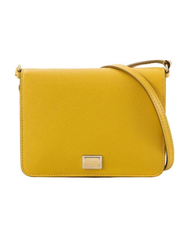 Dolce & Gabbana Logo Details Satchel In Yellow