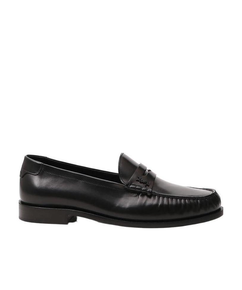 Saint Laurent Monogram Penny Loafers In Black