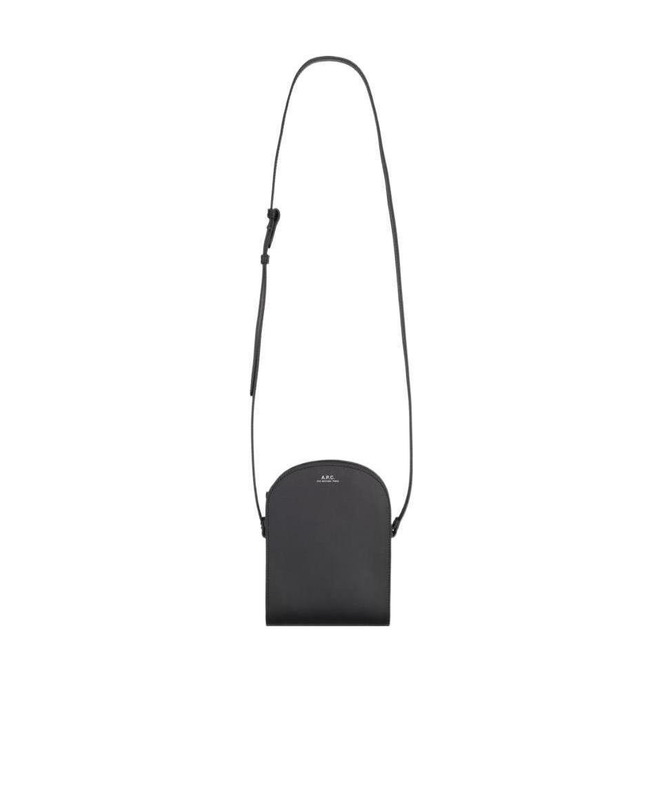 Apc Demi-lune Leather Bag In Black