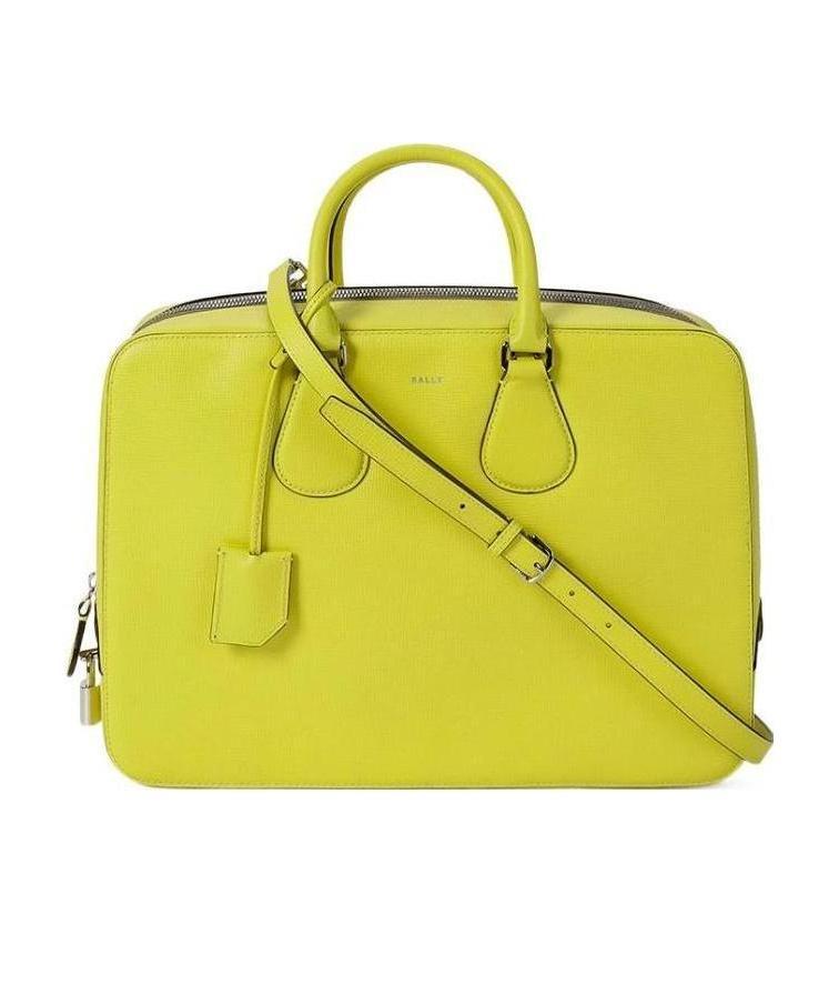 Bally Logo Details Handbag In Yellow