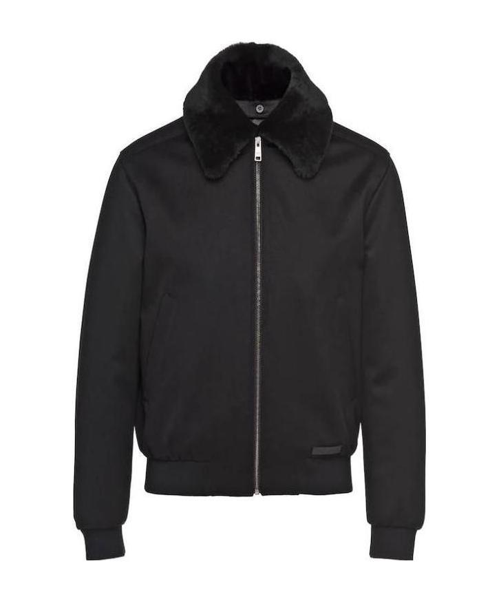 Prada Zipper Casual Jacket In Black