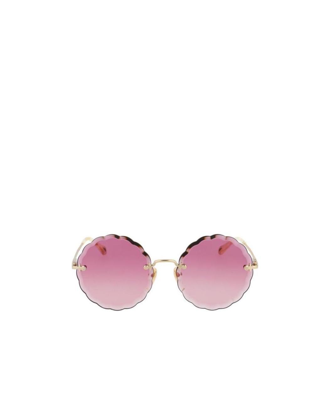 Chloé Rosie Round Frame Metal Sunglasses In Pink