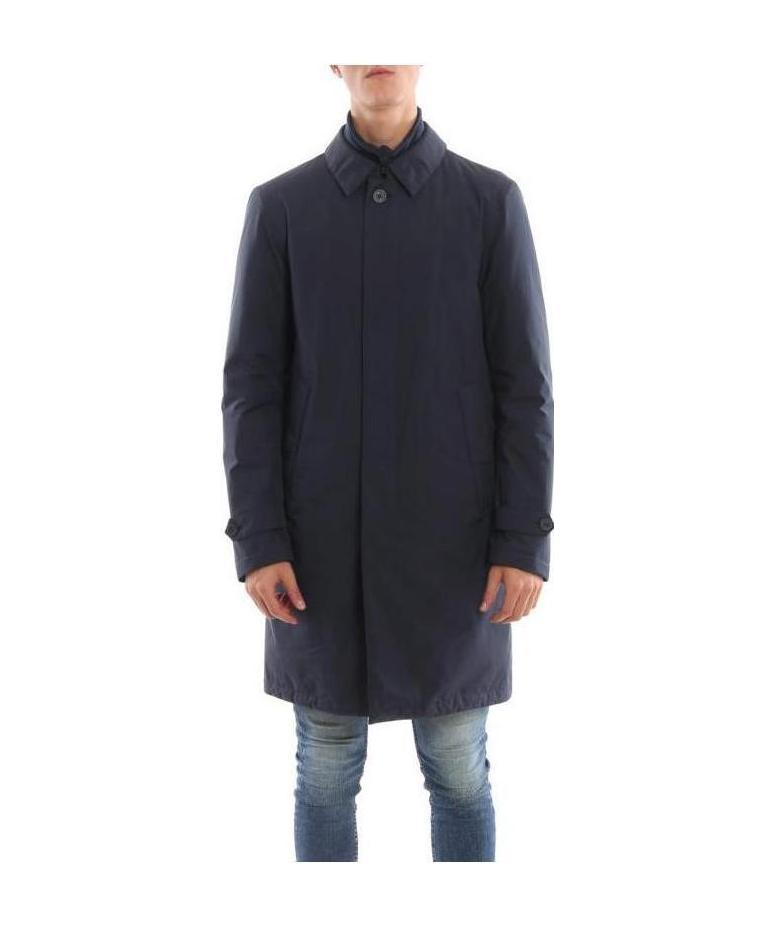 Herno Single-breasted Down Jacket In Black