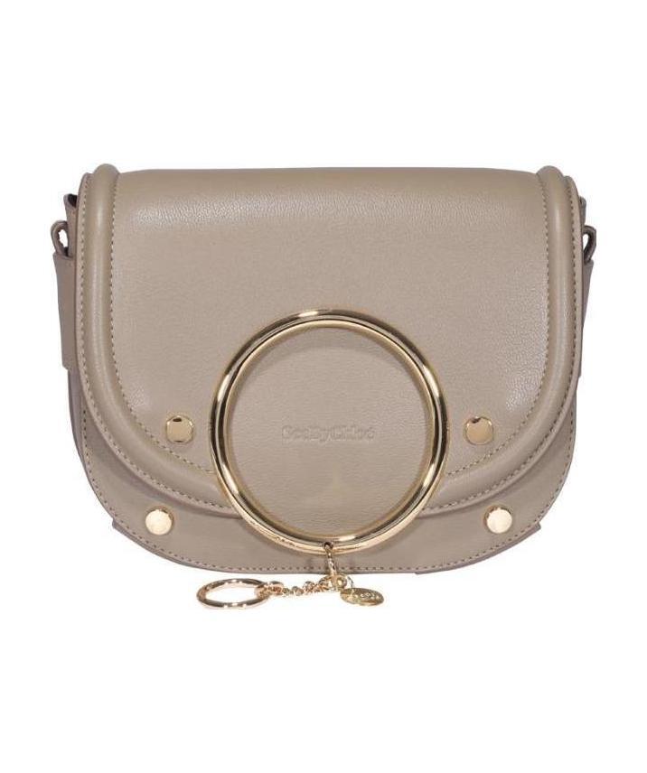 See By Chloé Metal Logo Shoulder Bag In Nude