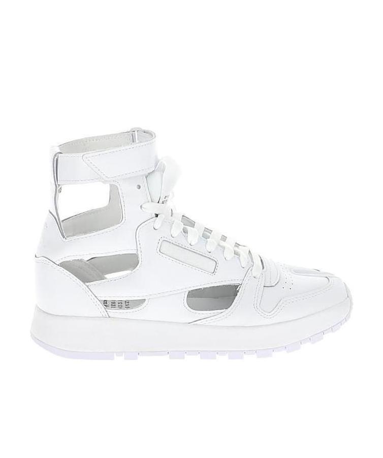 Maison Margiela Mm22 Reebok Leather Tabi Project 0 Cl Gl High Top Sneakers W In White