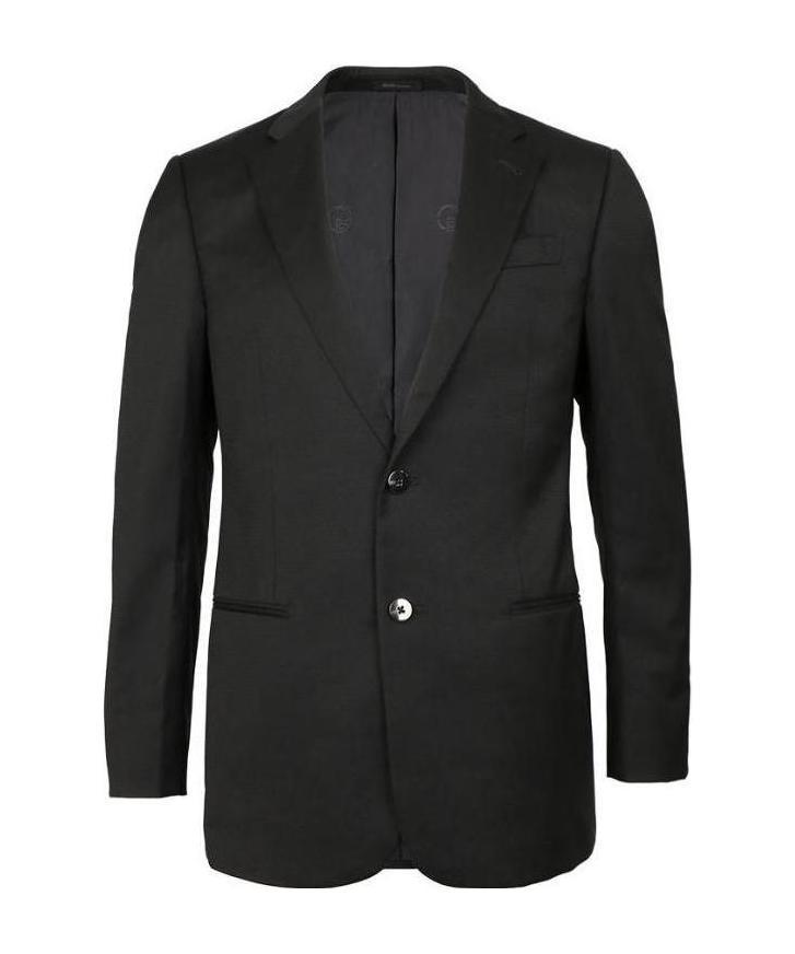 Armani Collezioni Logo Suit Jacket In Black