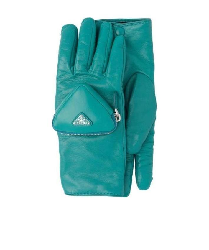 Prada Nappa Leather Gloves With Pouch