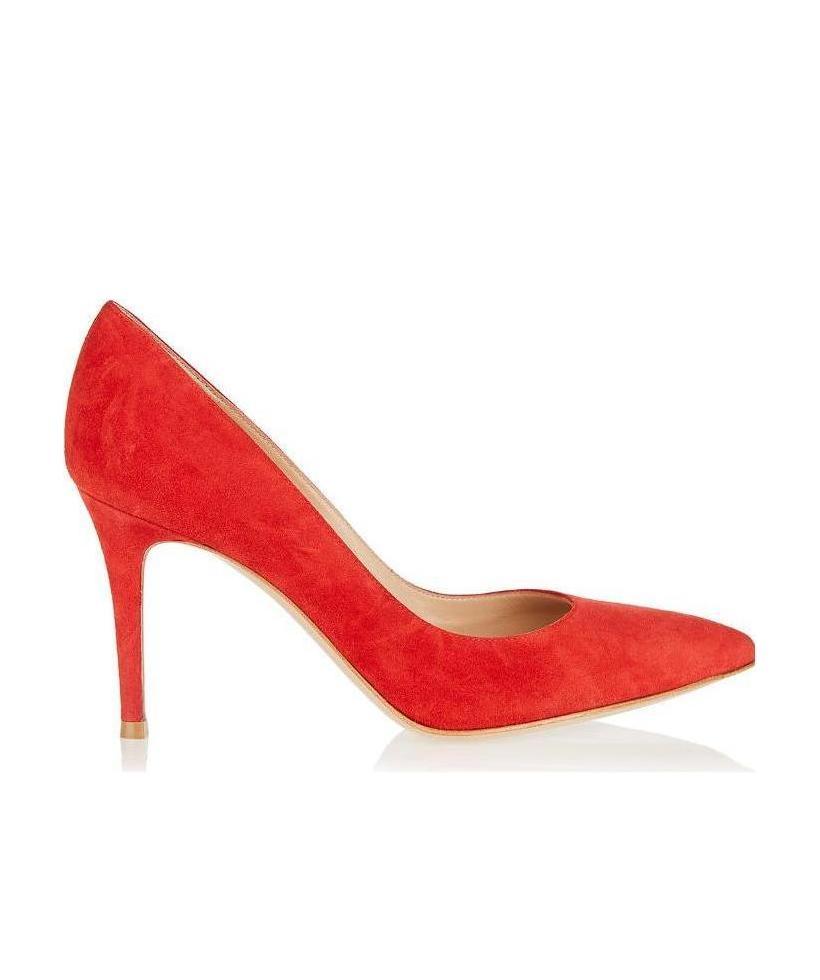 Shop Gianvito Rossi Pointed-toe Pumps In Red