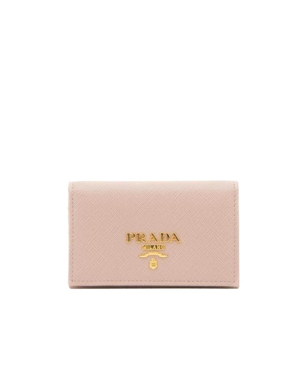 Prada Logo-plaque Foldover Cardholder In Nude
