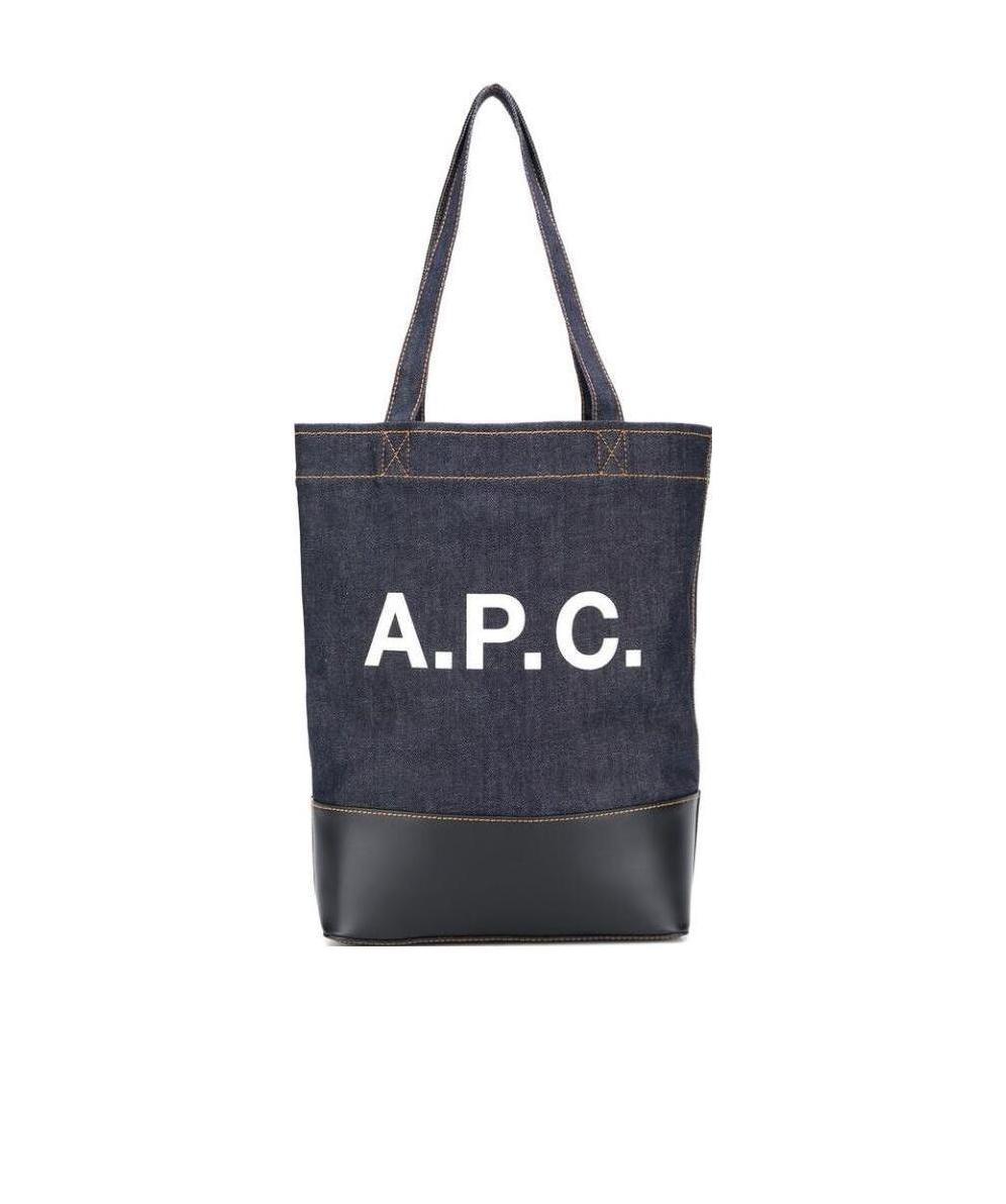 Apc A.p.c. Axel Small Denim Tote Bag In Blue