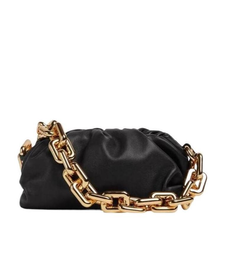 Bottega Veneta The Chain Pouch Shoulder Bag In Black