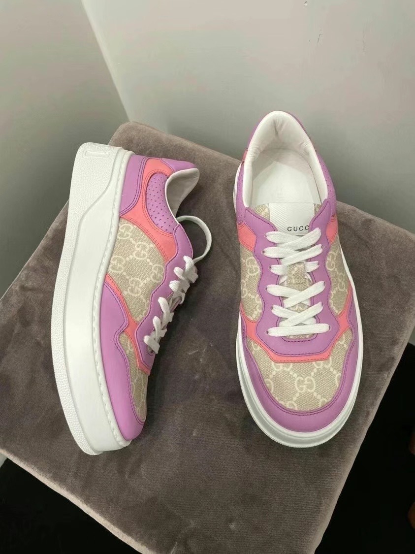 Gucci Multi-panel Lace-up Sneakers In White