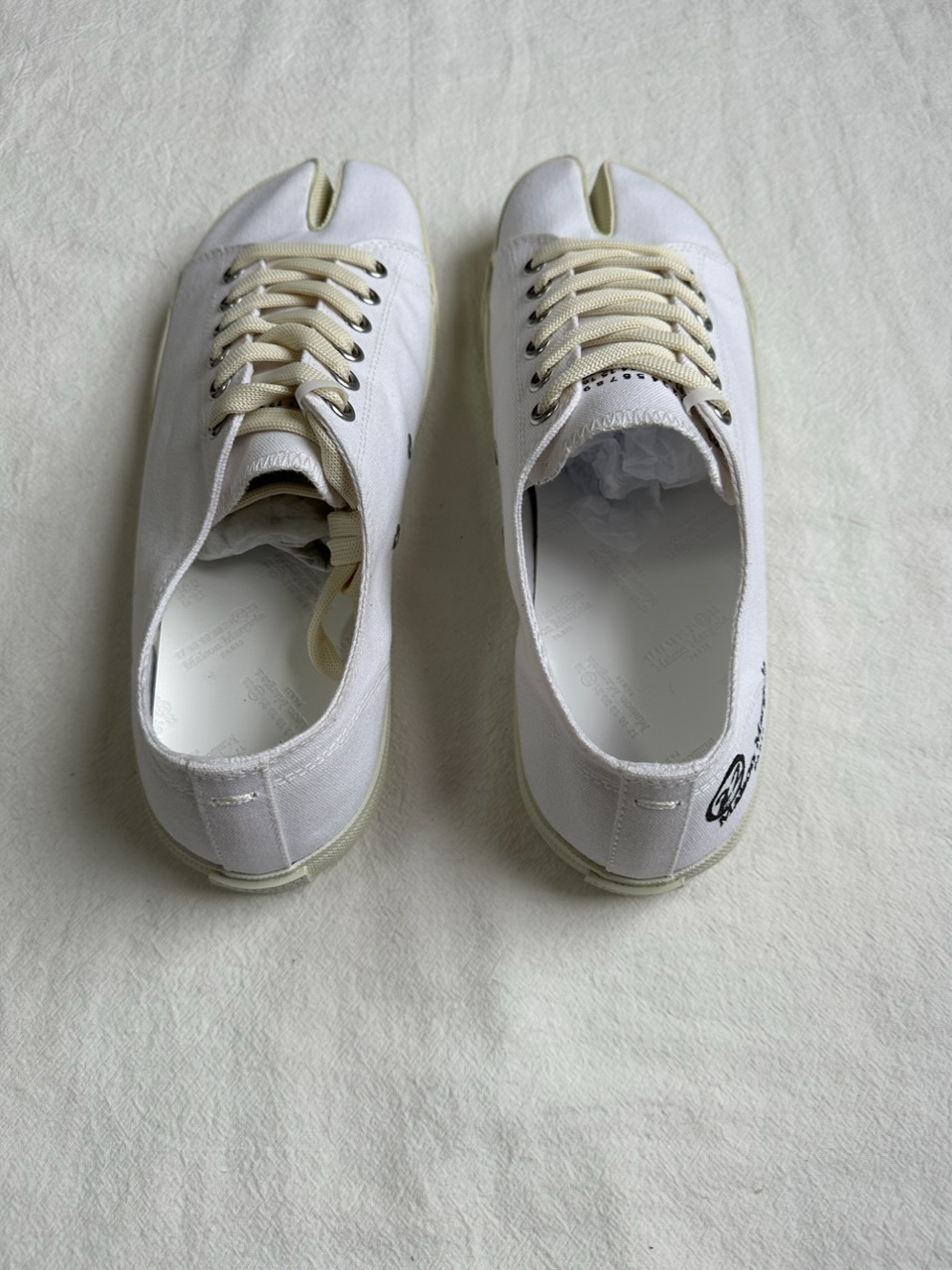 Shop Maison Margiela Tabi Low-top Sneakers In White