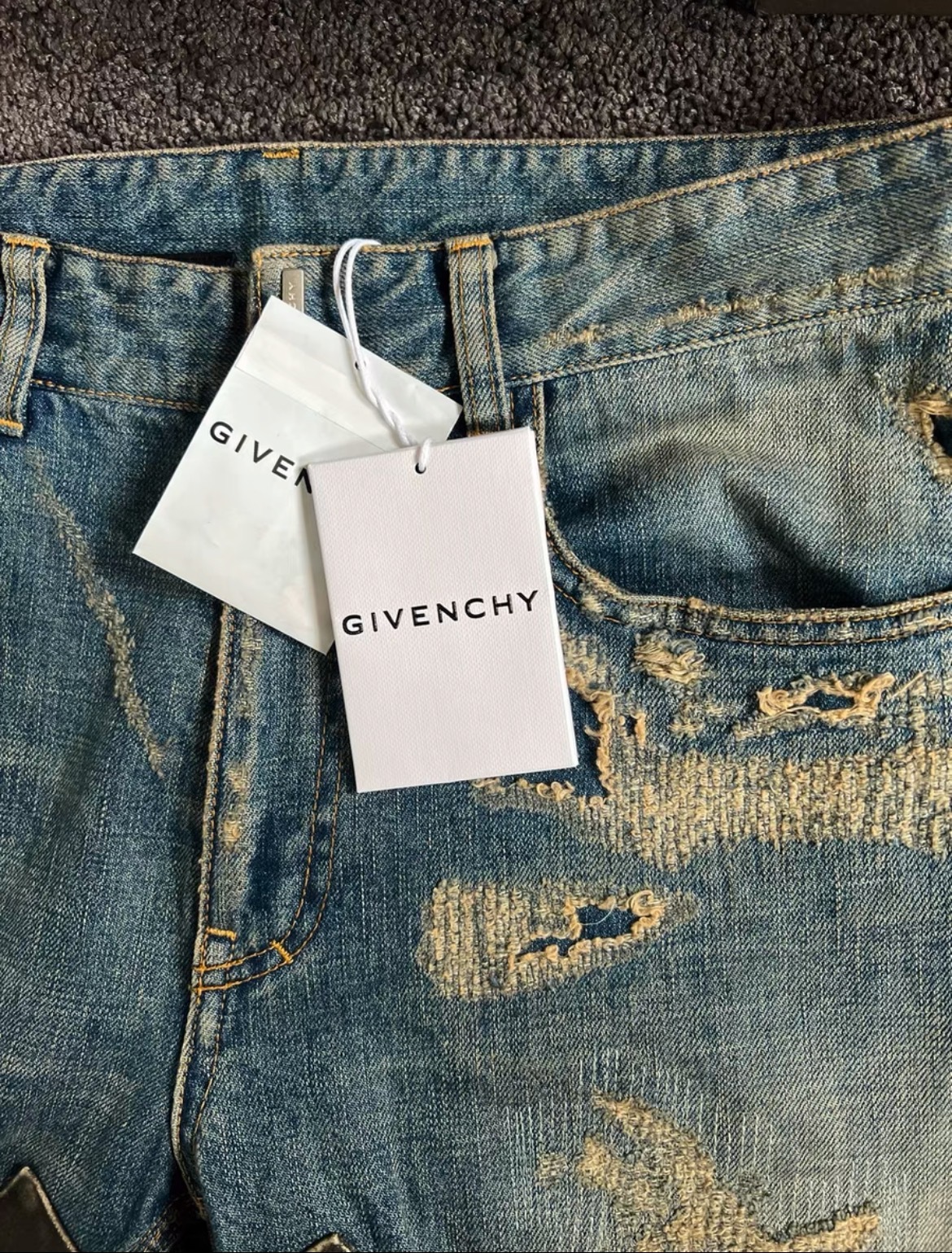 Givenchy Distressed-finish Straight-leg Jeans In Blue