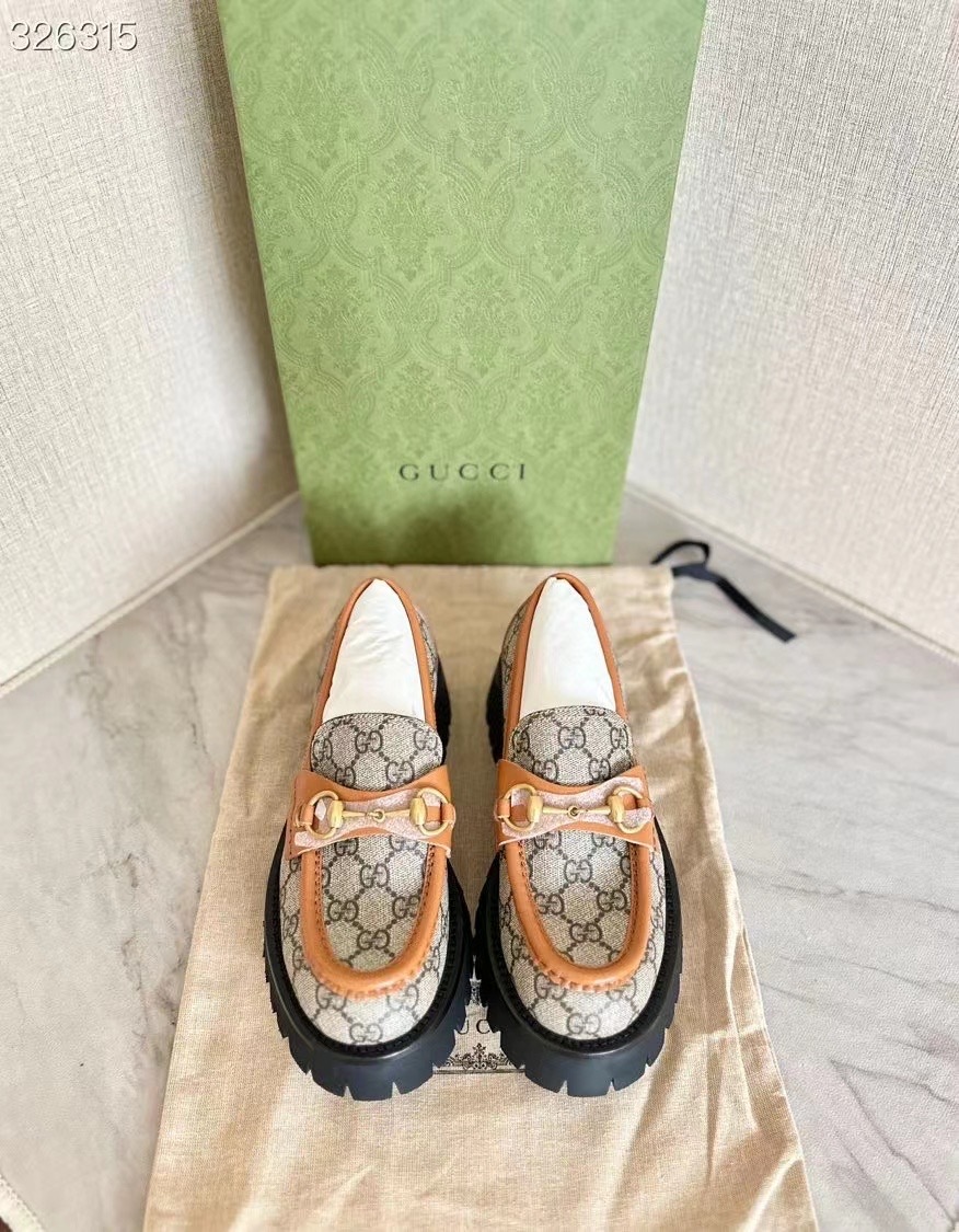 Gucci Horsebit-detail Monogram-pattern Loafers In Green