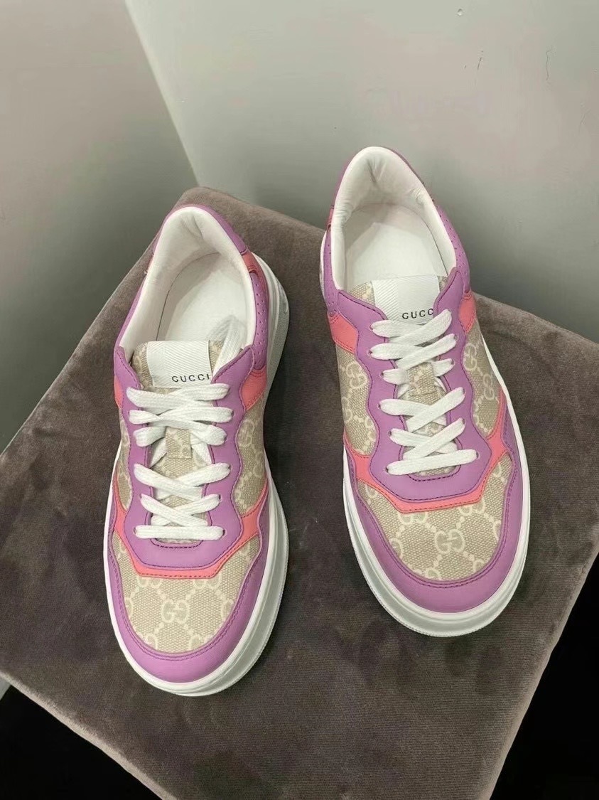 Gucci Multi-panel Lace-up Sneakers In White