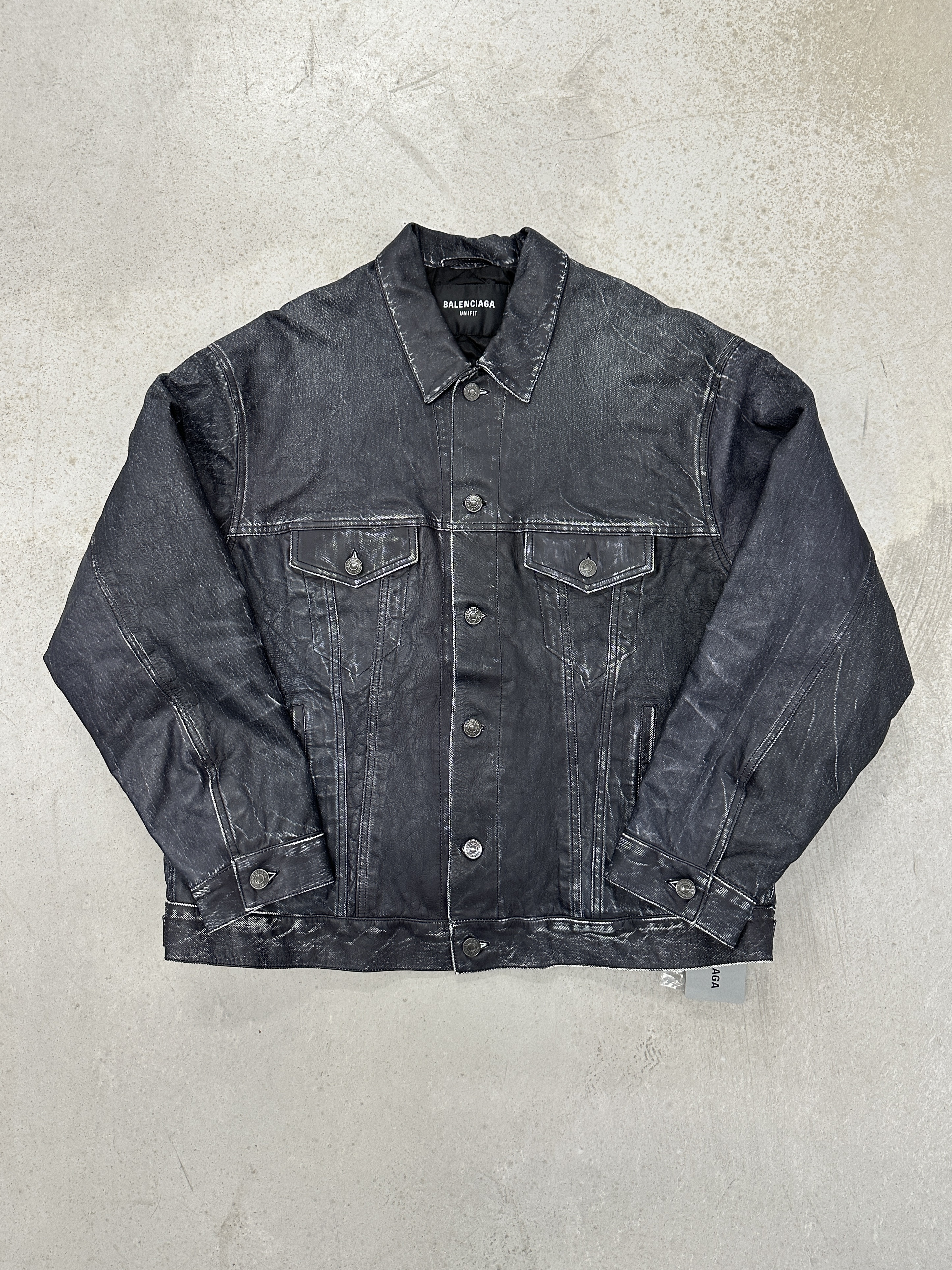 Balenciaga Trompe-l _ Il Denim Jacket In Gray