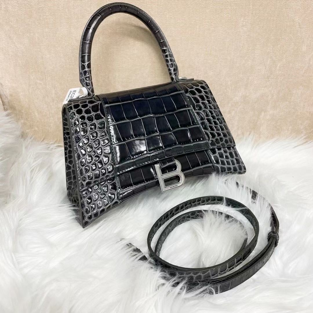 Balenciaga Medium Hourglass Handbag In Black