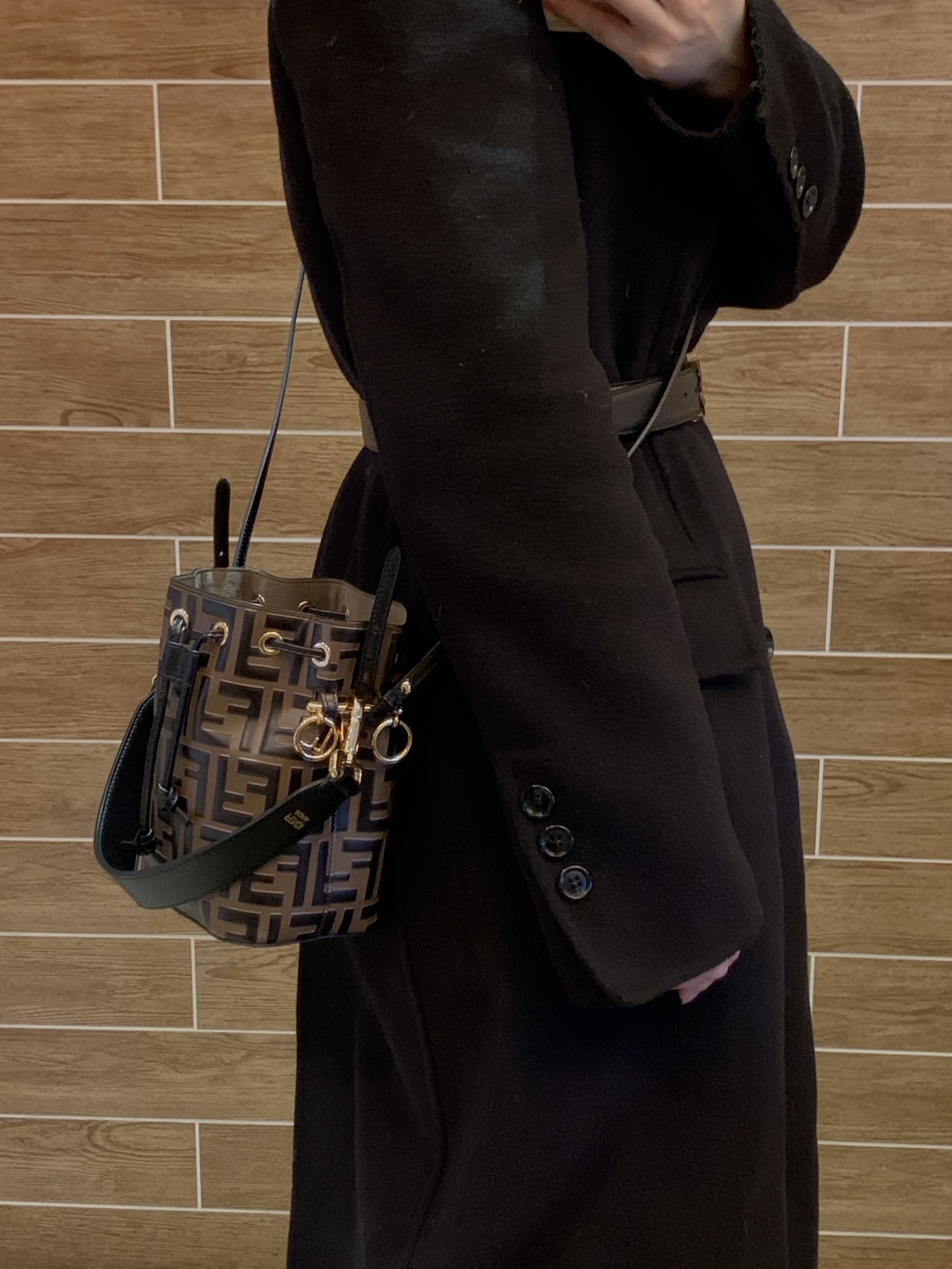 Fendi Mini Mon Tresor Ff Quilted Leather Bag In Black