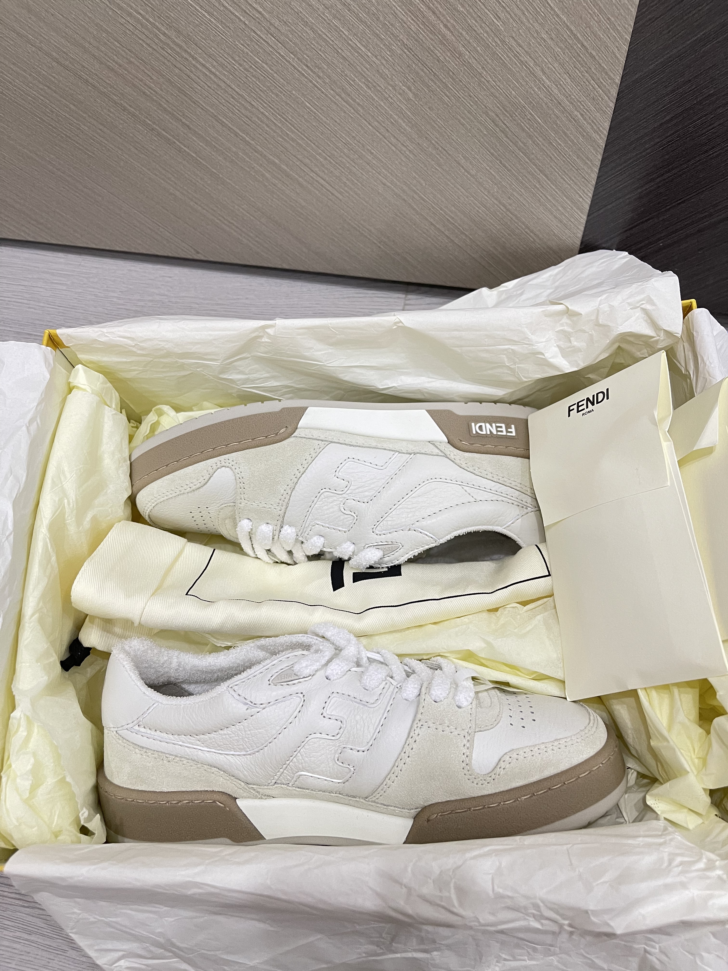 Fendi Match High-top Sneakers In White