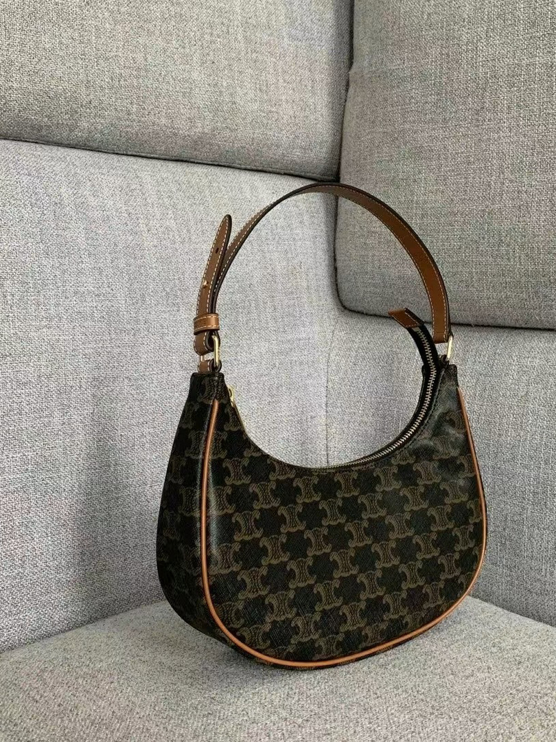 Celine Ava Triomphe Hand Bag Women In Brown