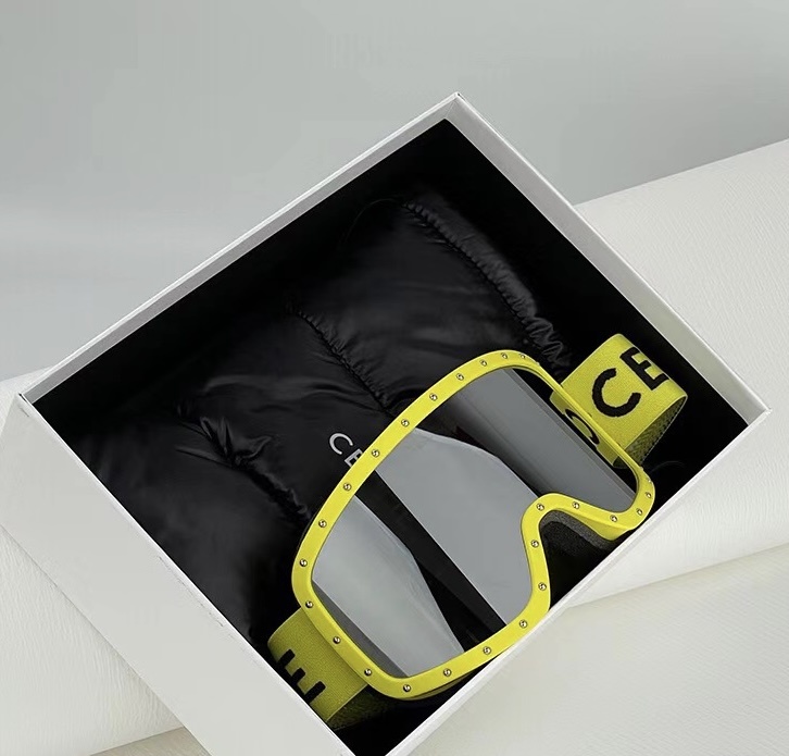 Celine Rivet Detail Ski Mirror In Yellow
