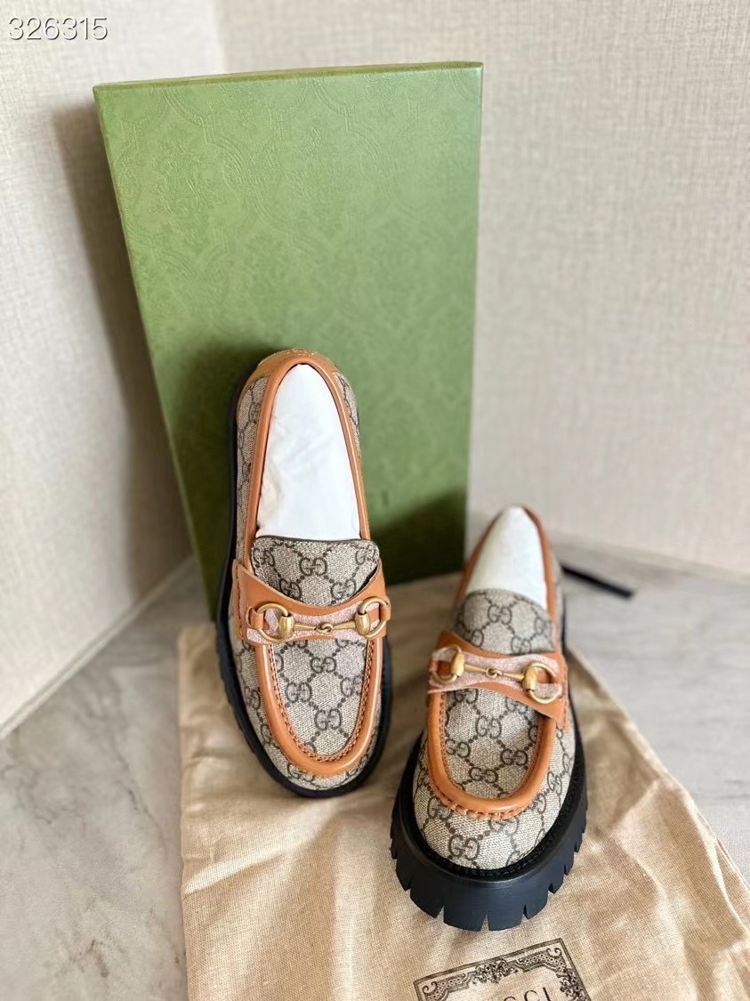 Gucci Horsebit-detail Monogram-pattern Loafers In Green