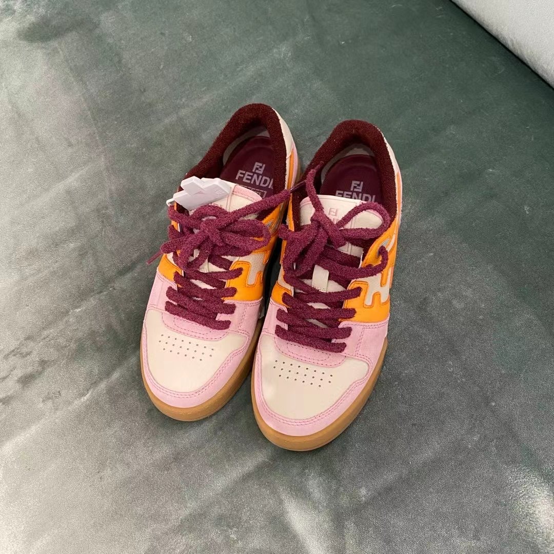Fendi Match Panelled Low-top Trainers In Multicolor