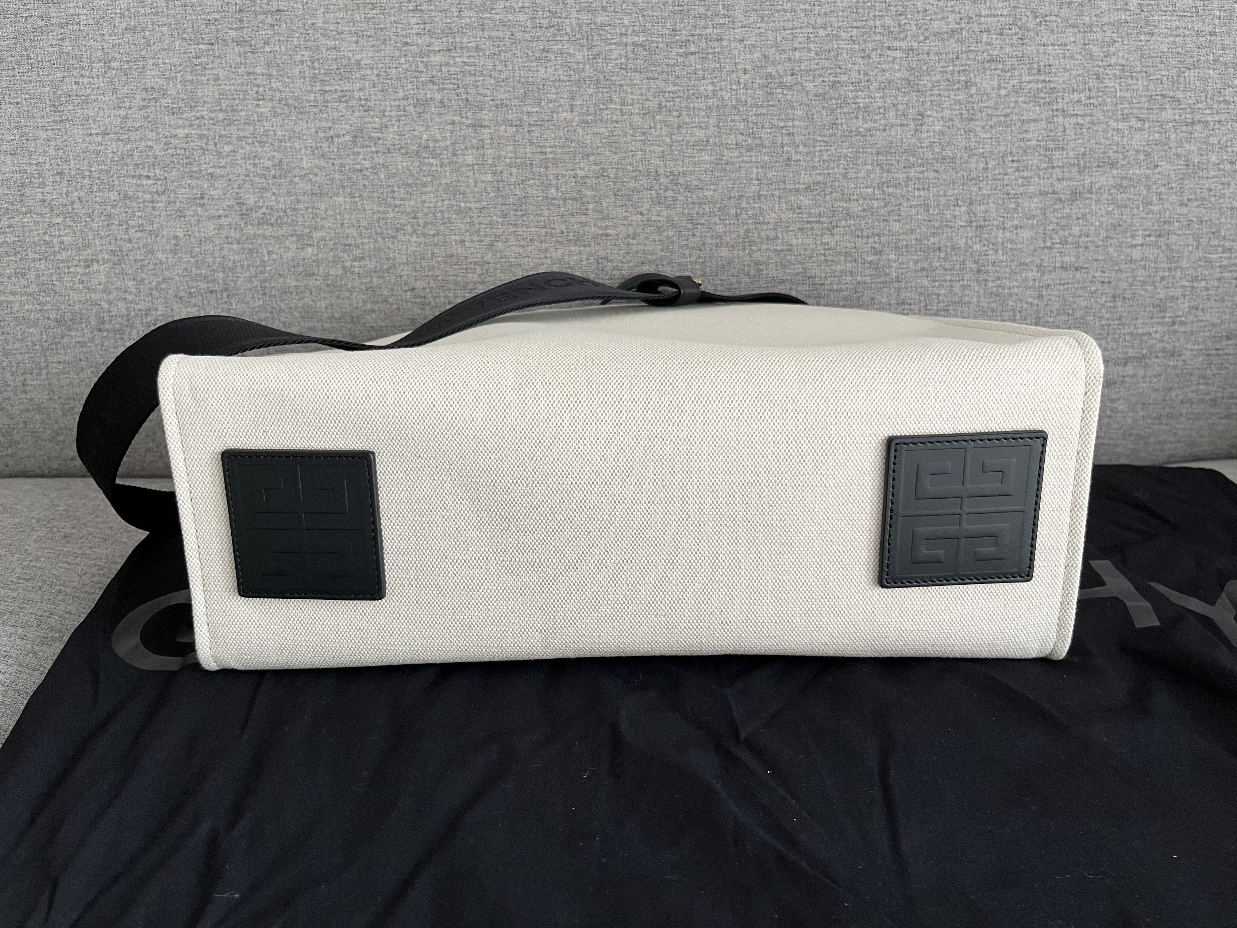 Shop Givenchy Medium G Tote Shopping Bag In Canvas In White