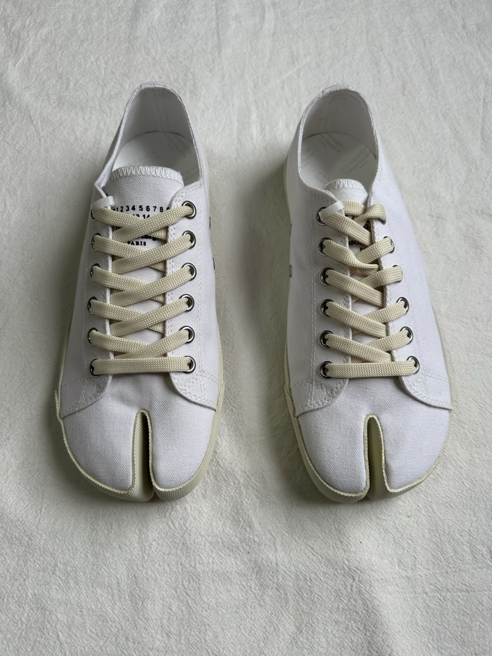 Shop Maison Margiela Tabi Low-top Sneakers In White