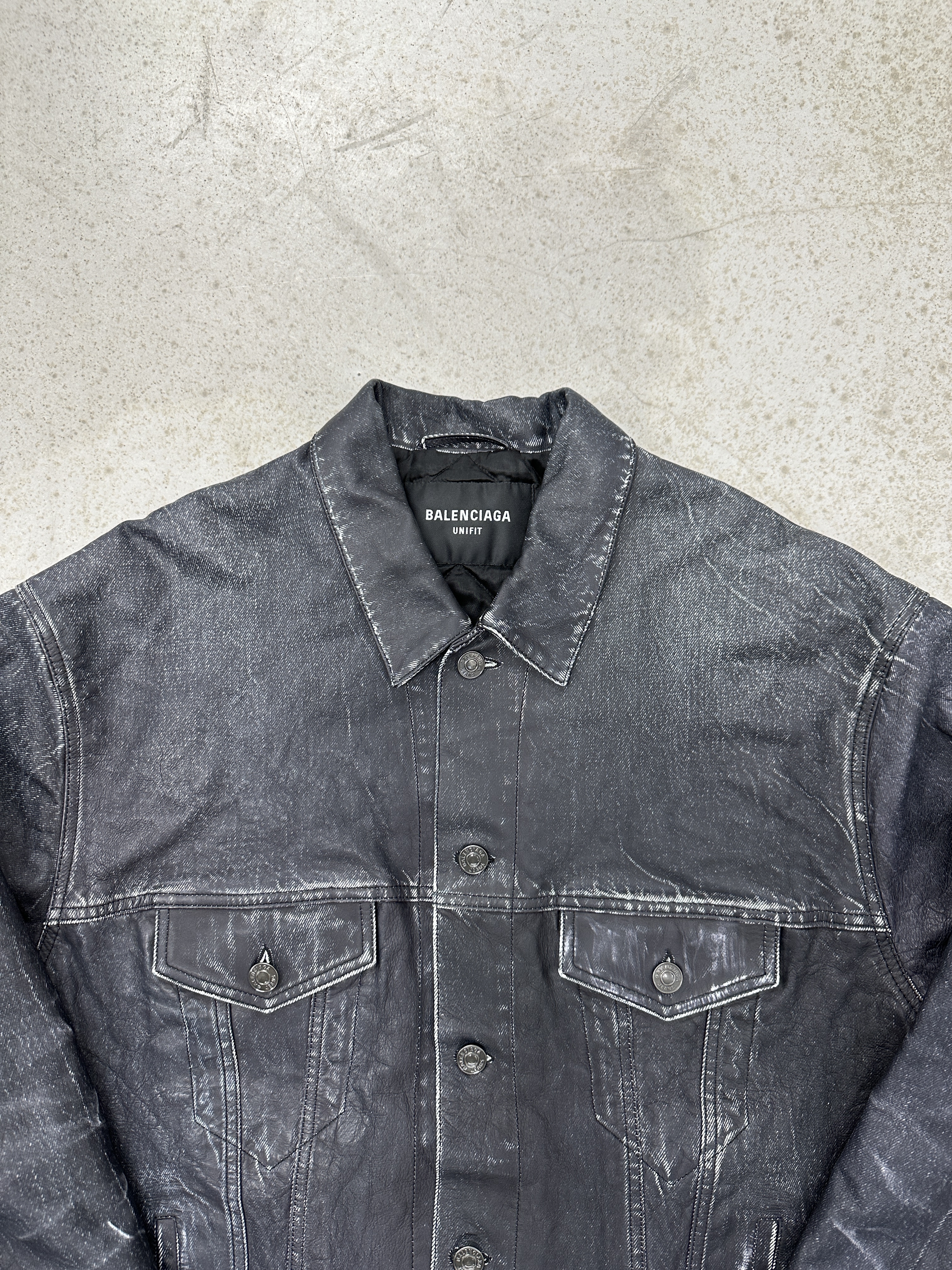 Balenciaga Trompe-l _ Il Denim Jacket In Gray