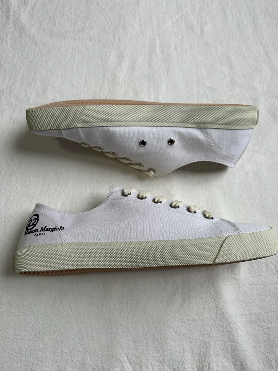 Shop Maison Margiela Tabi Low-top Sneakers In White