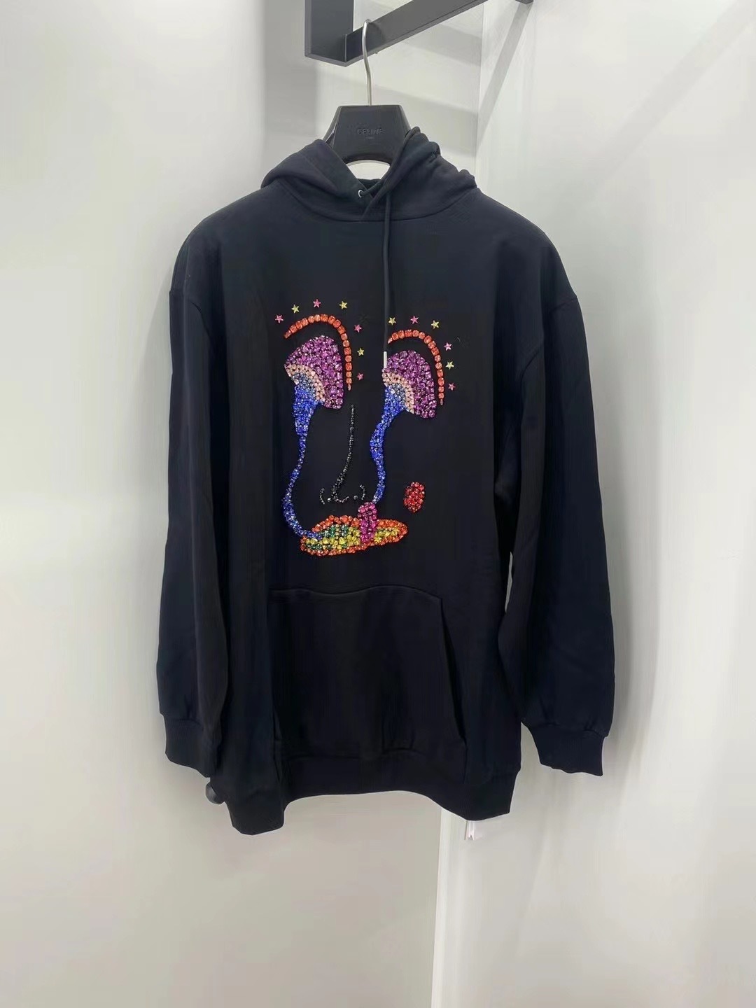 CELINE | PAISLEY VERSE ARTIST EMBROIDERY HOODIE フーデ Celine Artist Paisley Beaded Embroidery Hoodie Black