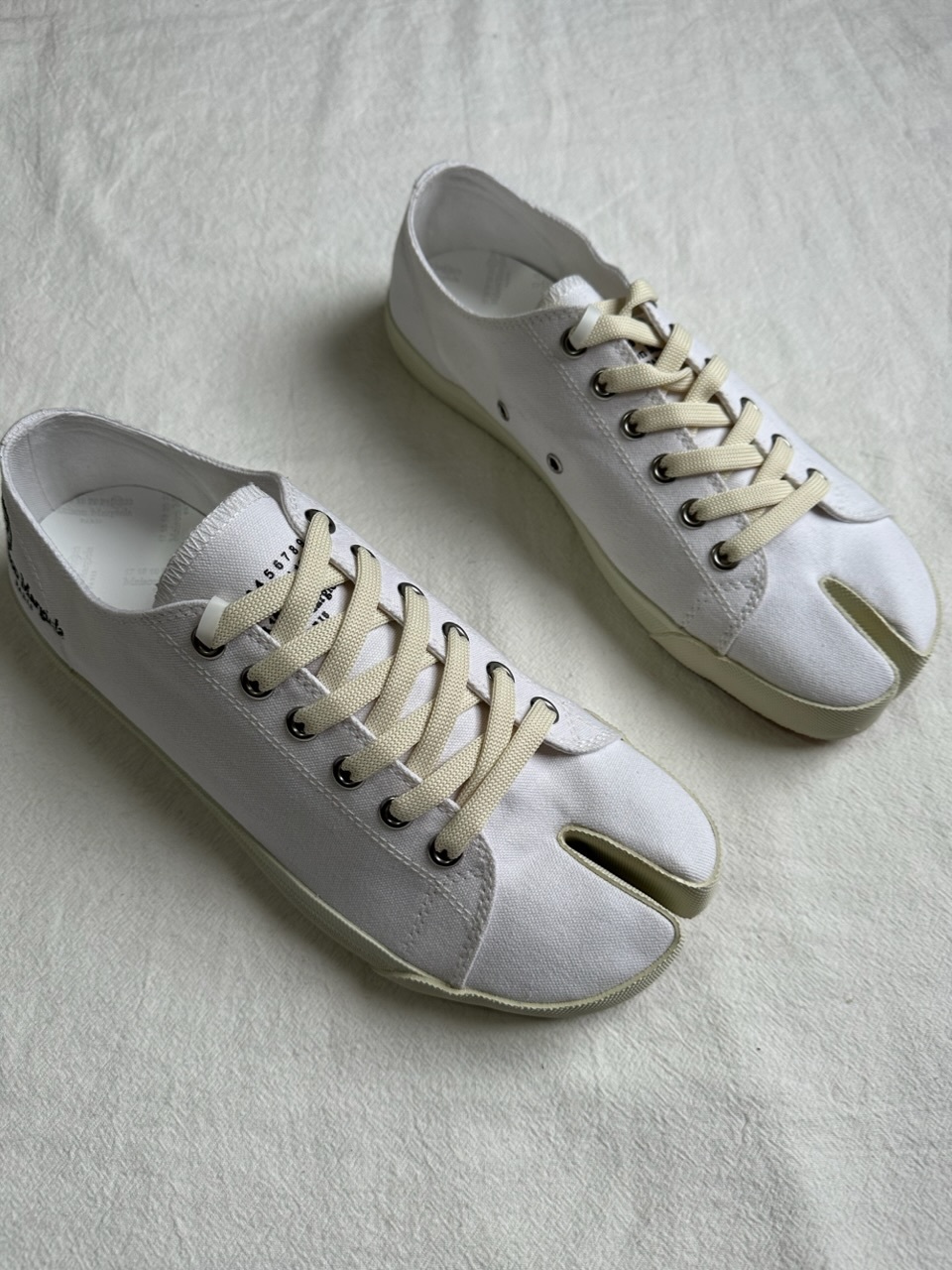 Shop Maison Margiela Tabi Low-top Sneakers In White