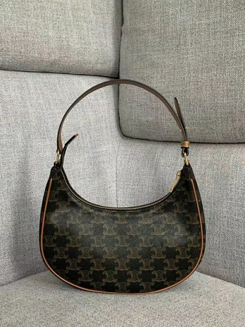 Celine Ava Triomphe Hand Bag Women In Brown