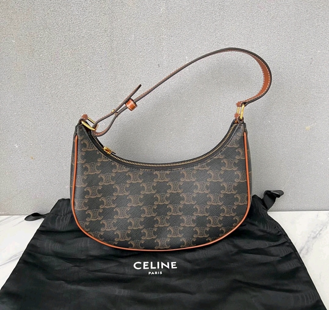 Celine Ava Triomphe Hand Bag Women In Brown
