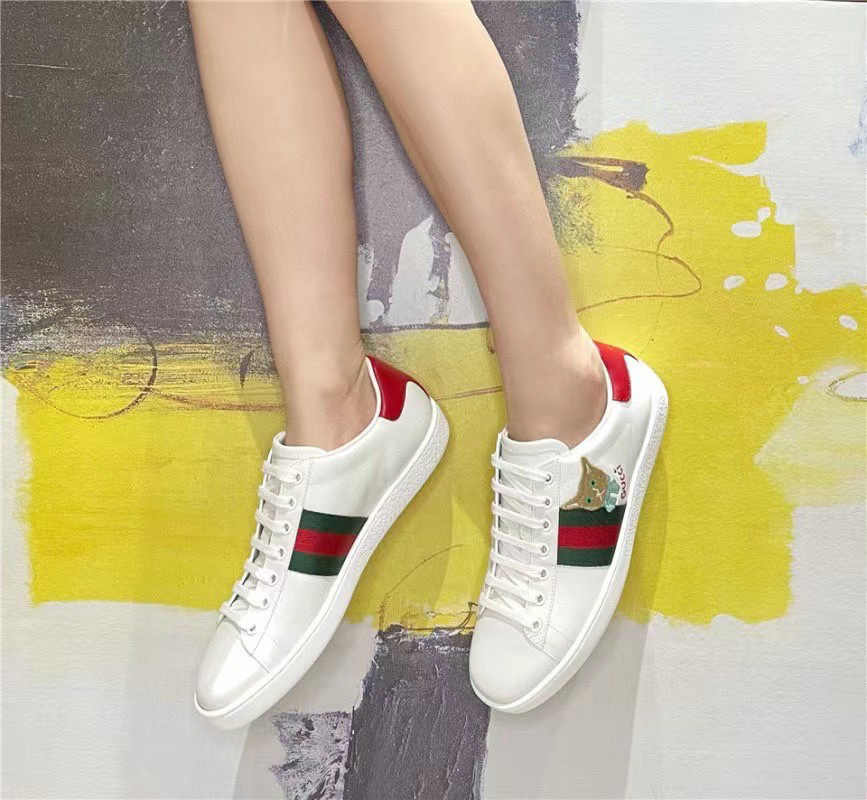 GUCCI ACE CAT-EMBROIDERED SNEAKERS