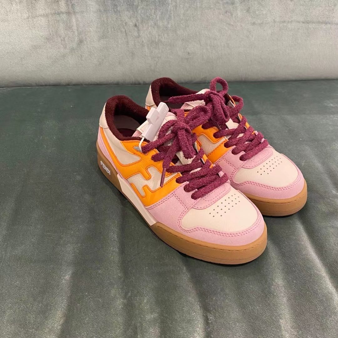 Fendi Match Panelled Low-top Trainers In Multicolor