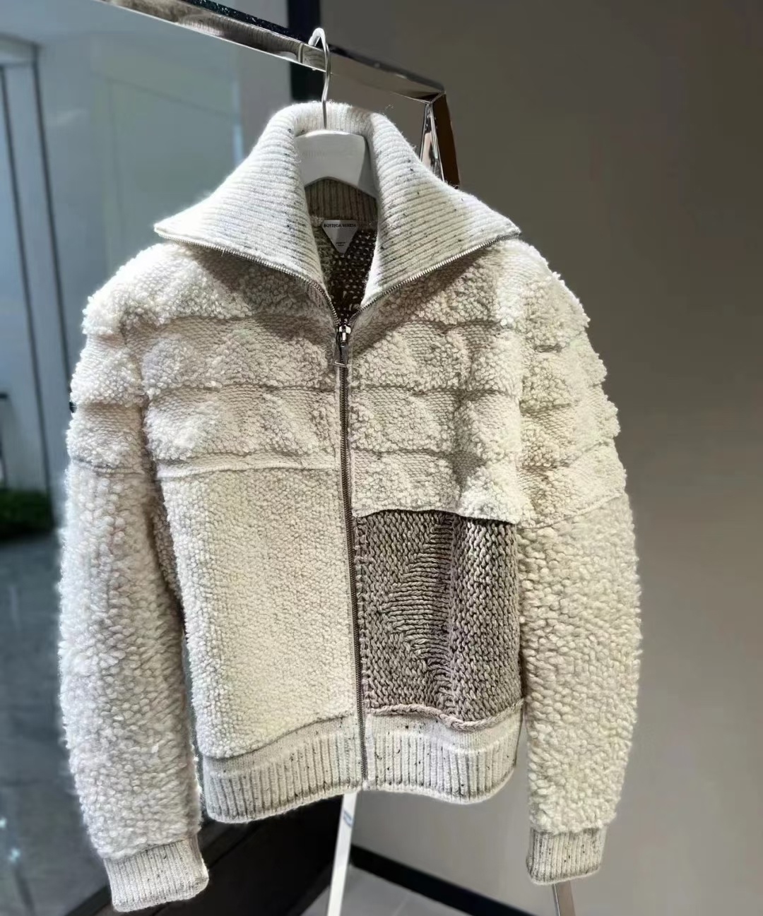 Bottega Veneta Sewn Cardigan In Nude