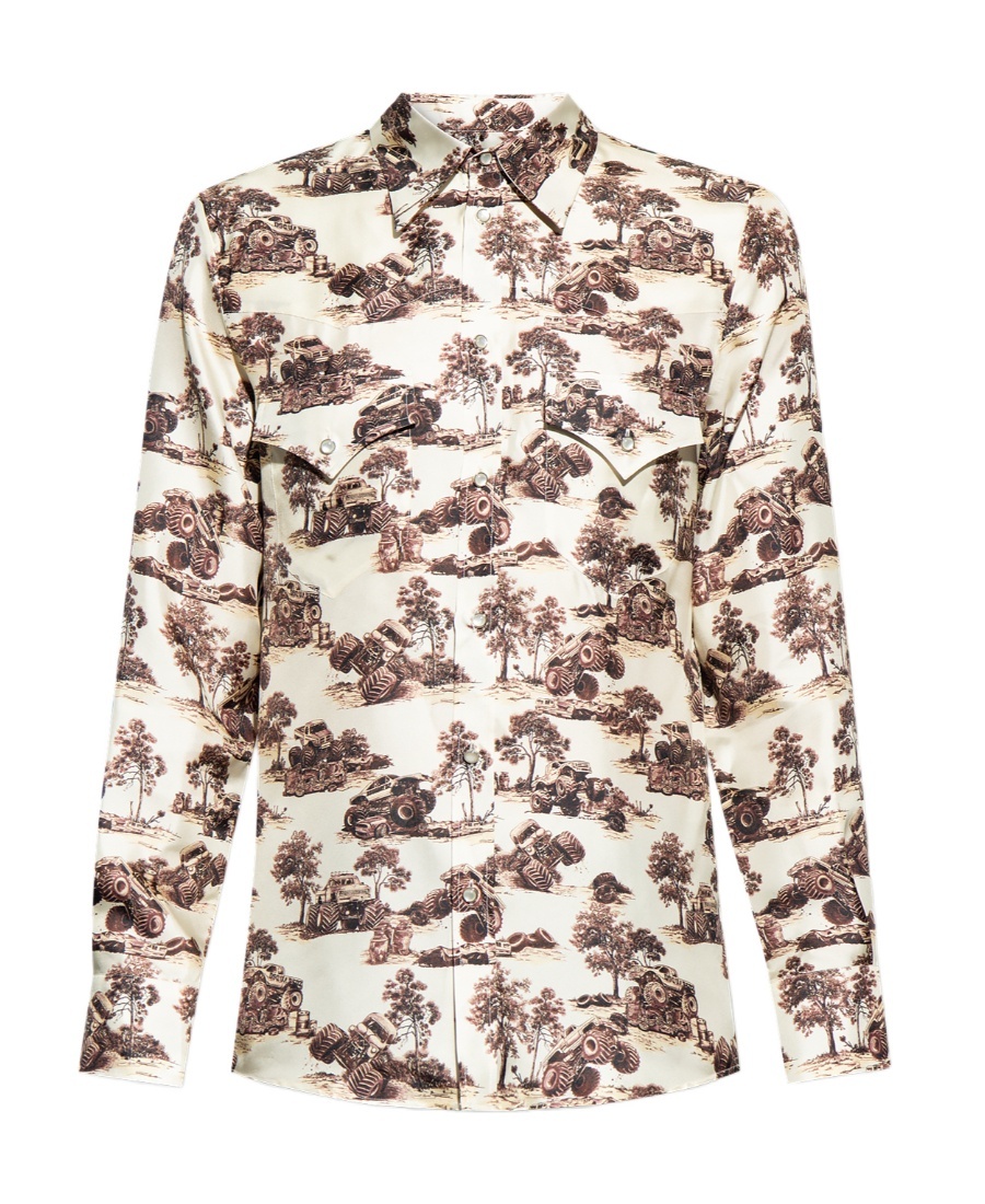 Dsquared2 Monster Truck-print Silk Shirt In White | ModeSens