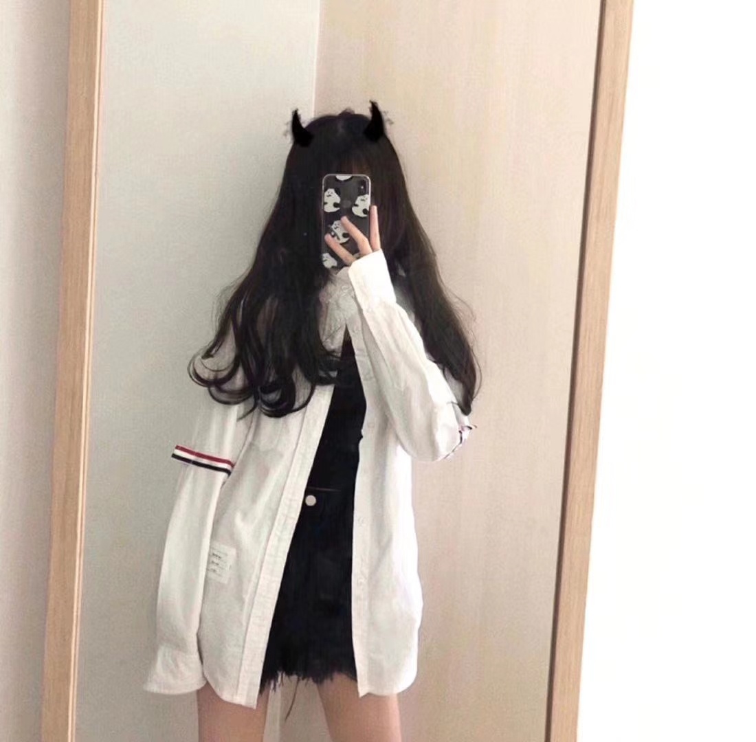 Thom Browne Oxford Button-down Shirt With Rwb Armbands In White