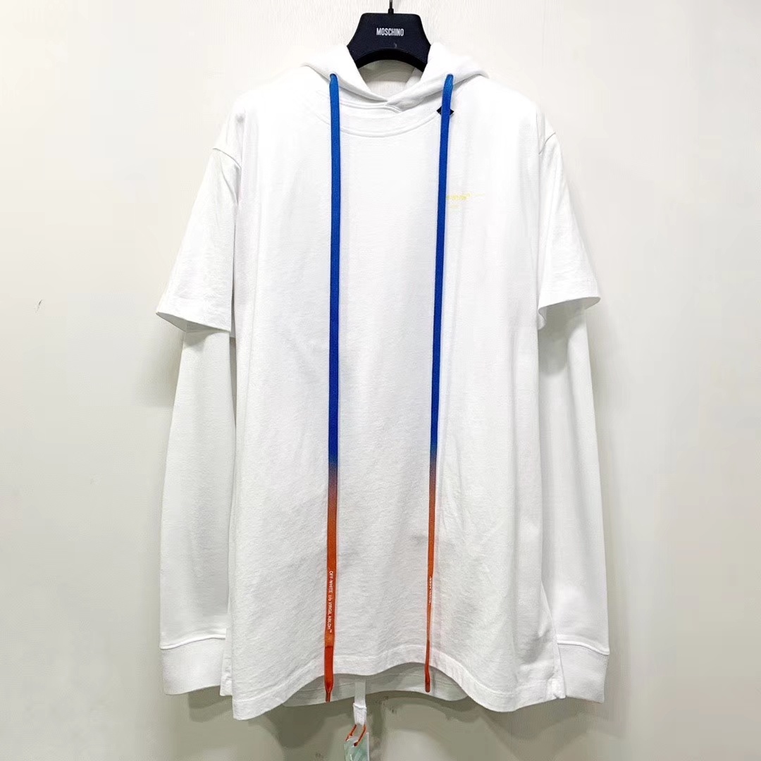 Off-white Logo Cascading T-shirt With Hat In White