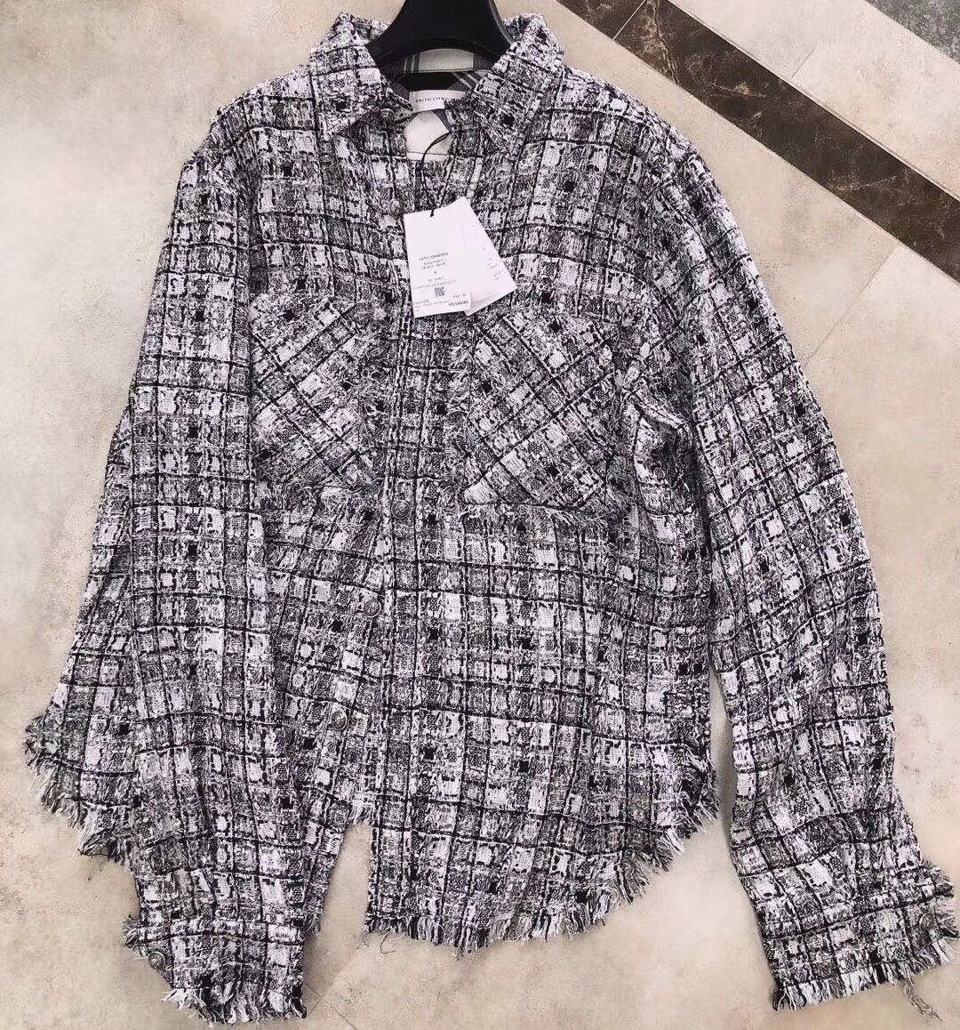 FAITH CONNEXION PLAID TWEED CASUAL JACKET 