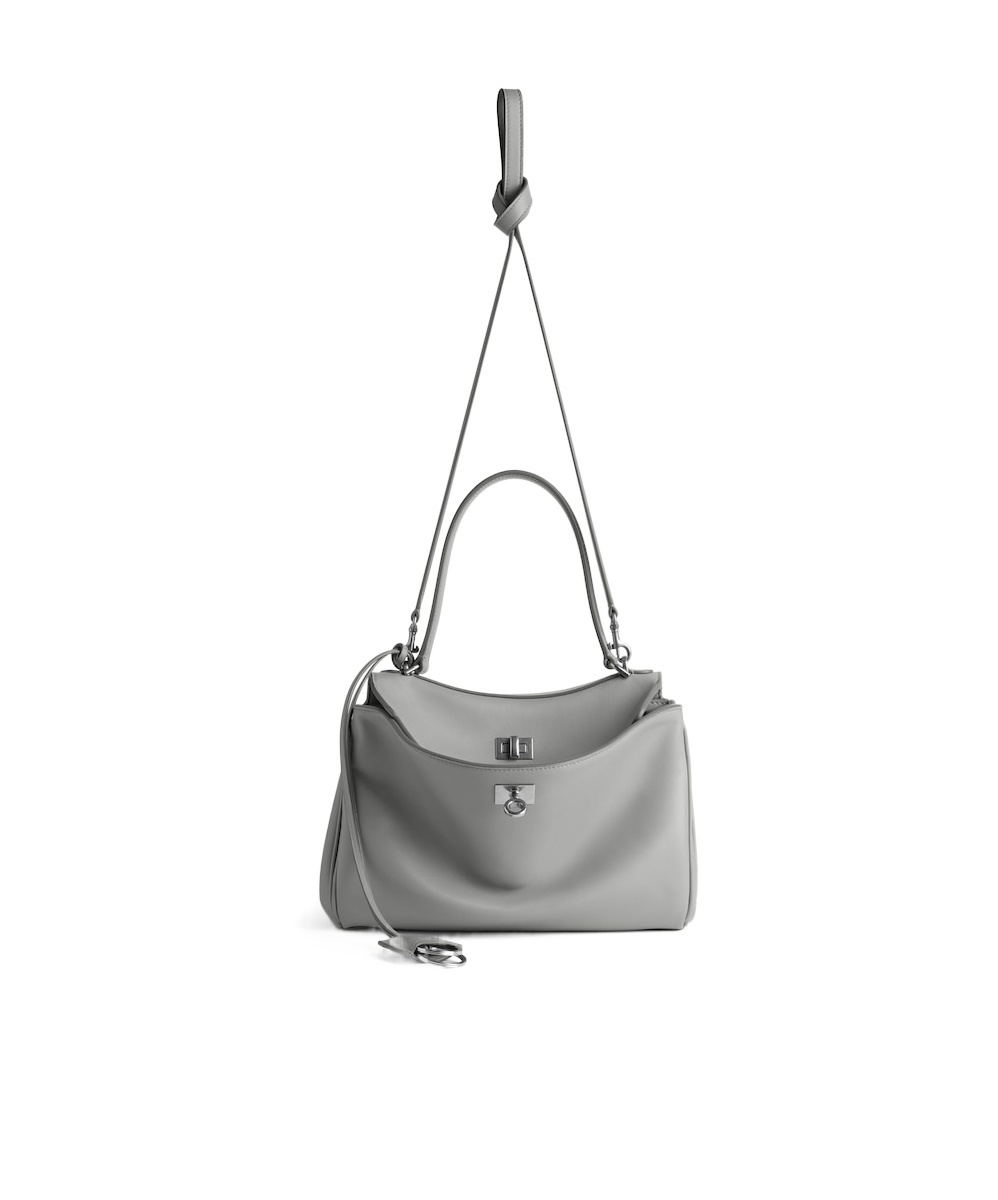 Balenciaga Rodeo Small Grained Leather Top-handle Bag In Gray | ModeSens