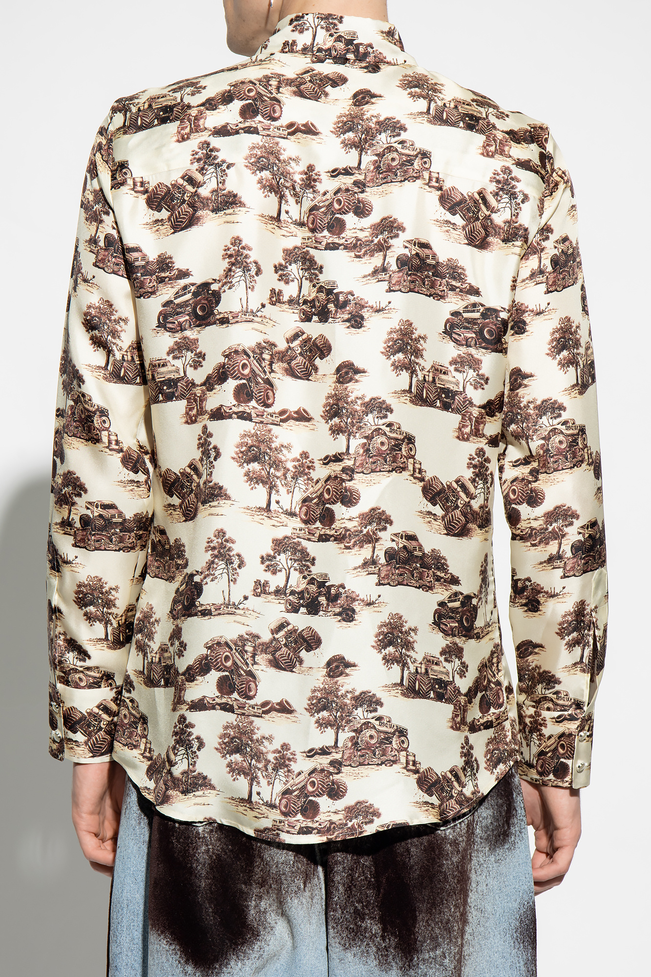 Dsquared2 Monster Truck-print Silk Shirt In White | ModeSens