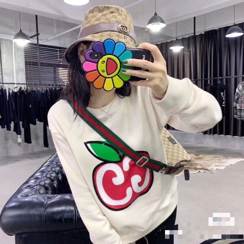 Gucci Printed Round-neck Sweater In White